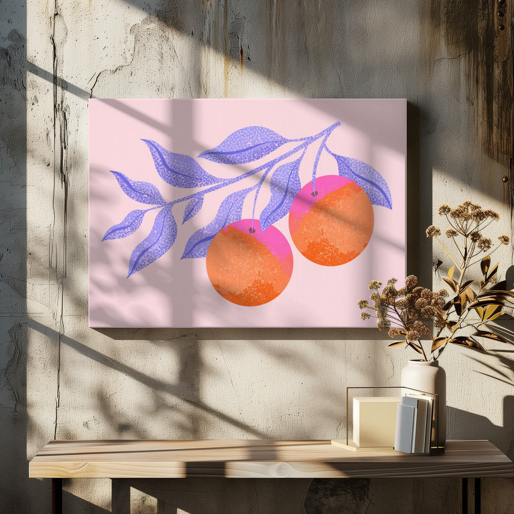 Abstrakter Orangenzweig | Leinwand