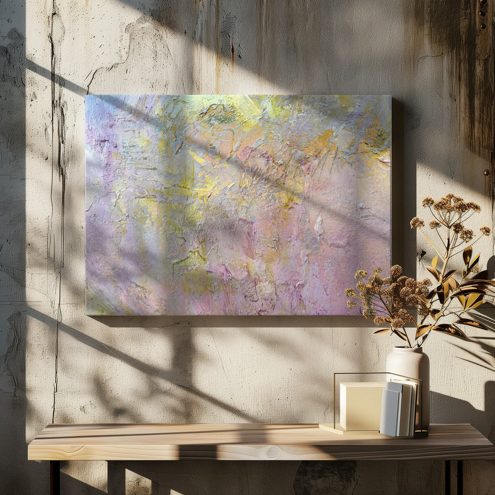 Abstrakt in Gold und Rosa | Leinwand
