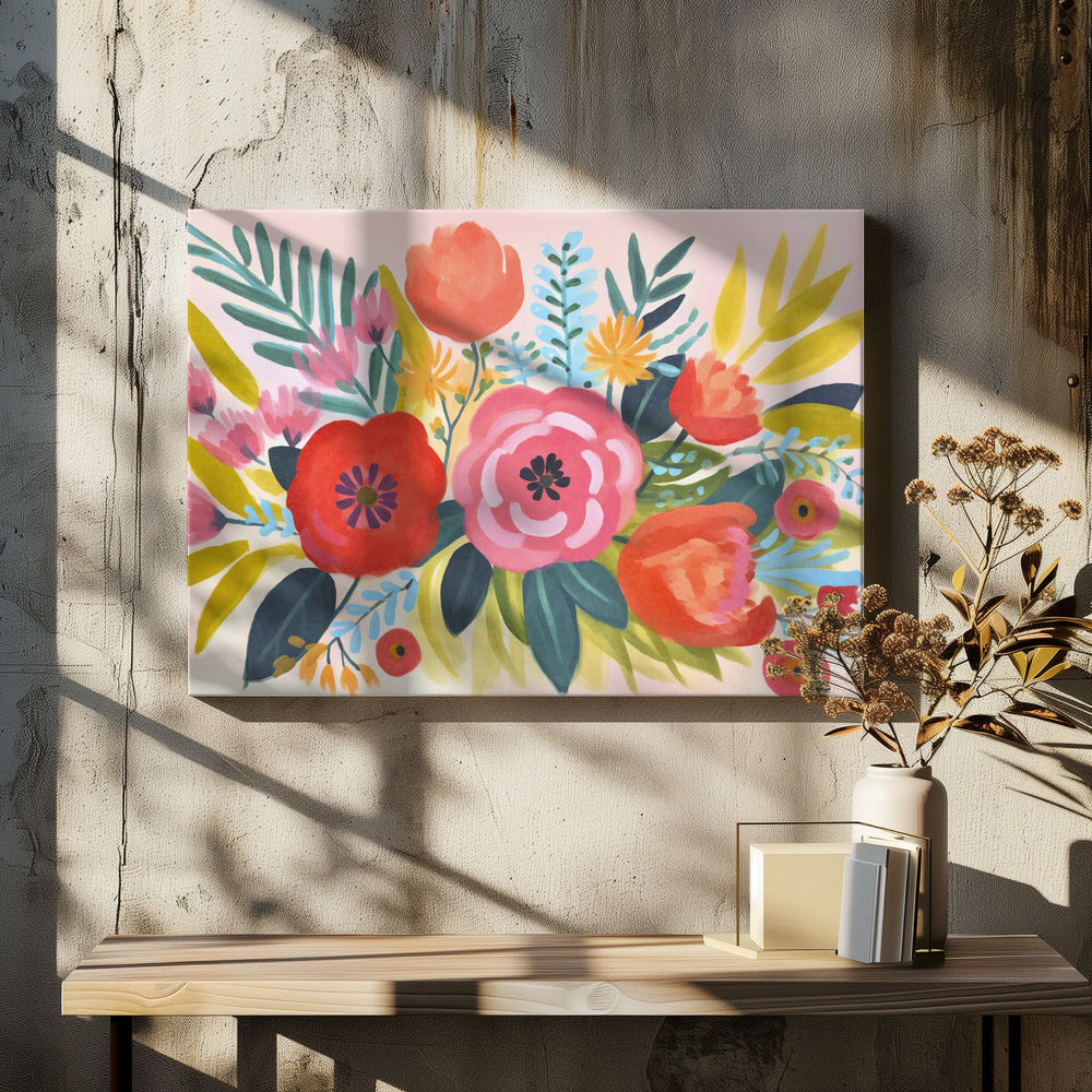 Skurriler Frühlingsgarten | Leinwand