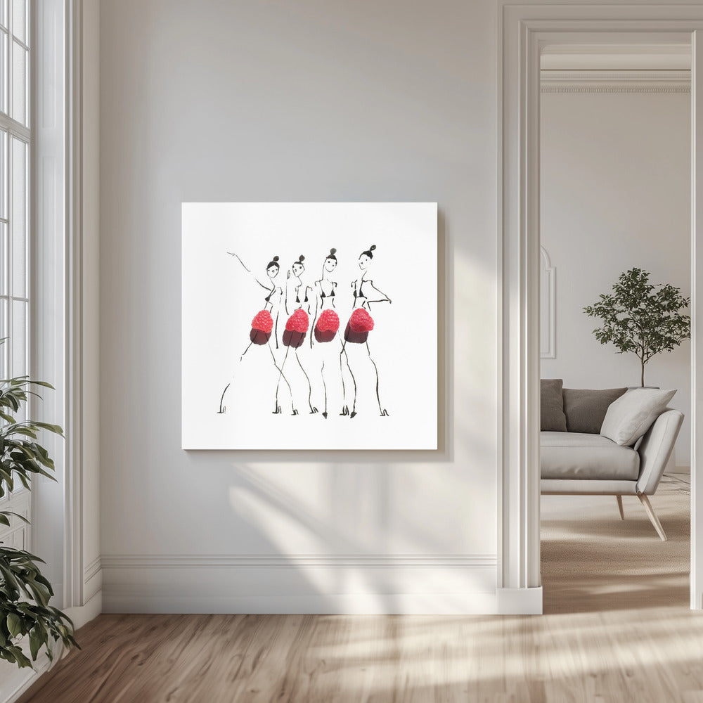 Himbeeren auf Parade | Leinwand