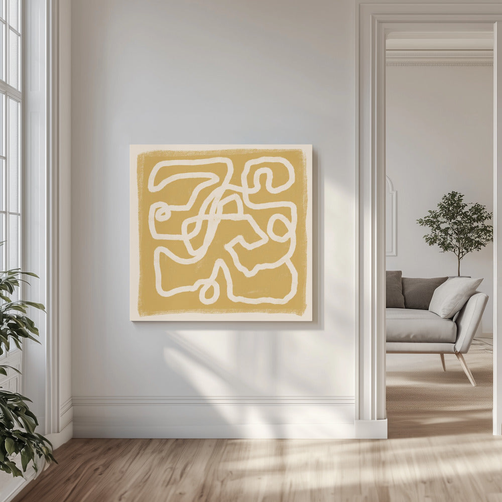 Abstrakte Linien Gold | Leinwand