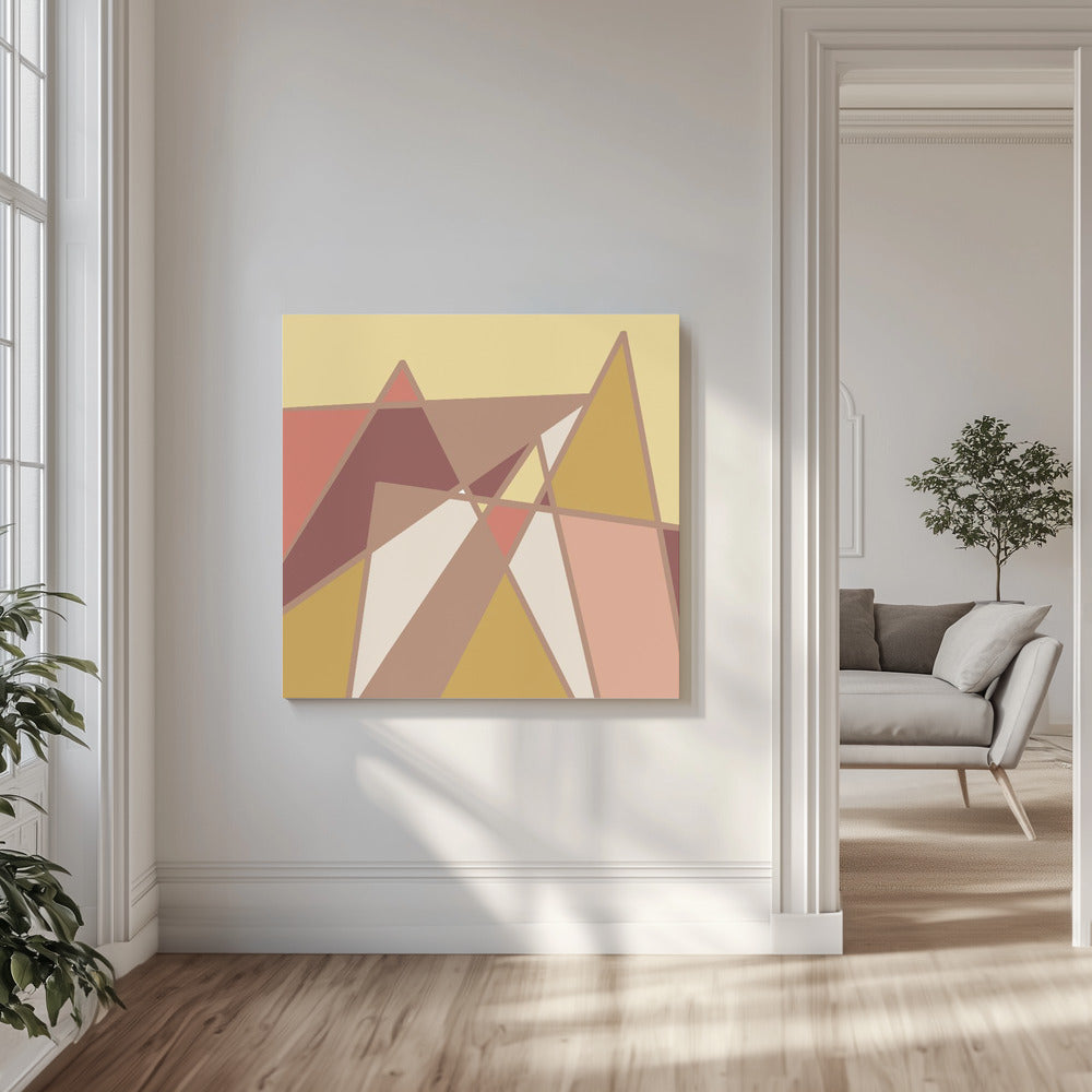 Goldene abstrakte Berge | Leinwand