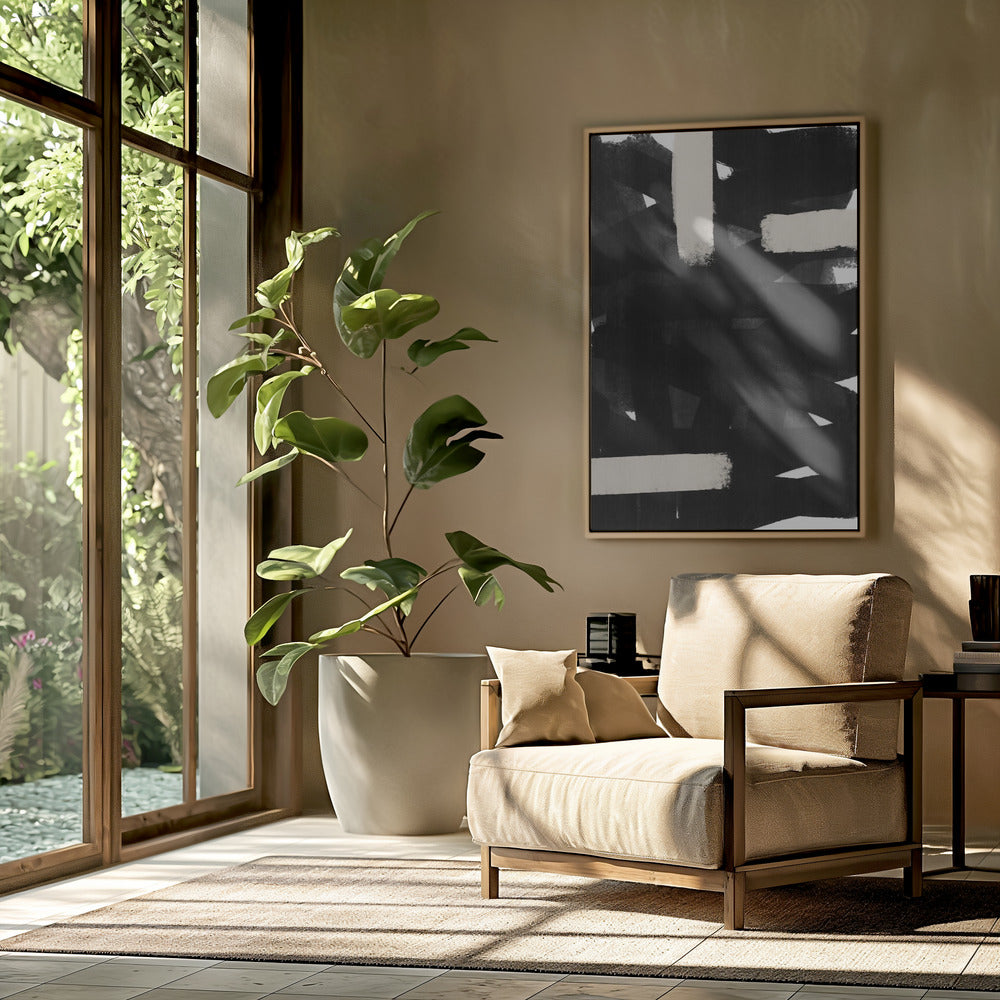 Monochrome Pinselstriche | Poster