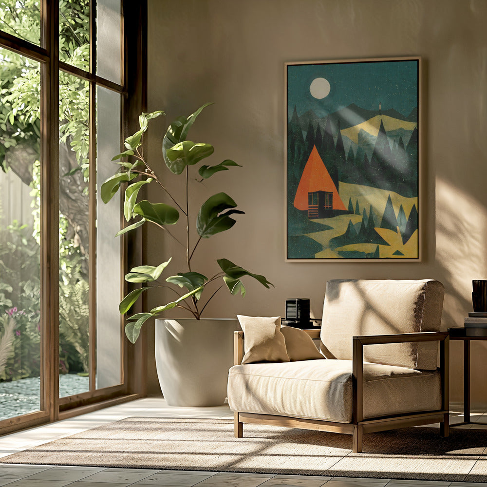 Moonlit Cabin Dream | Poster
