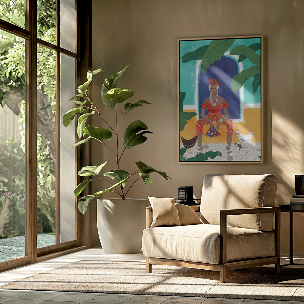 Frau mit Zigarette | Poster
