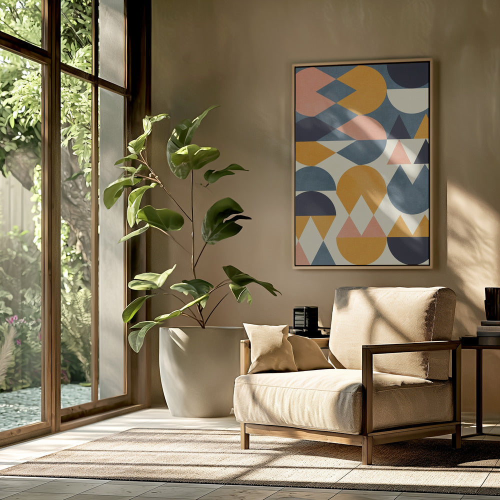 Rainbow Plus Shapes  Blue Mustard6 | Poster