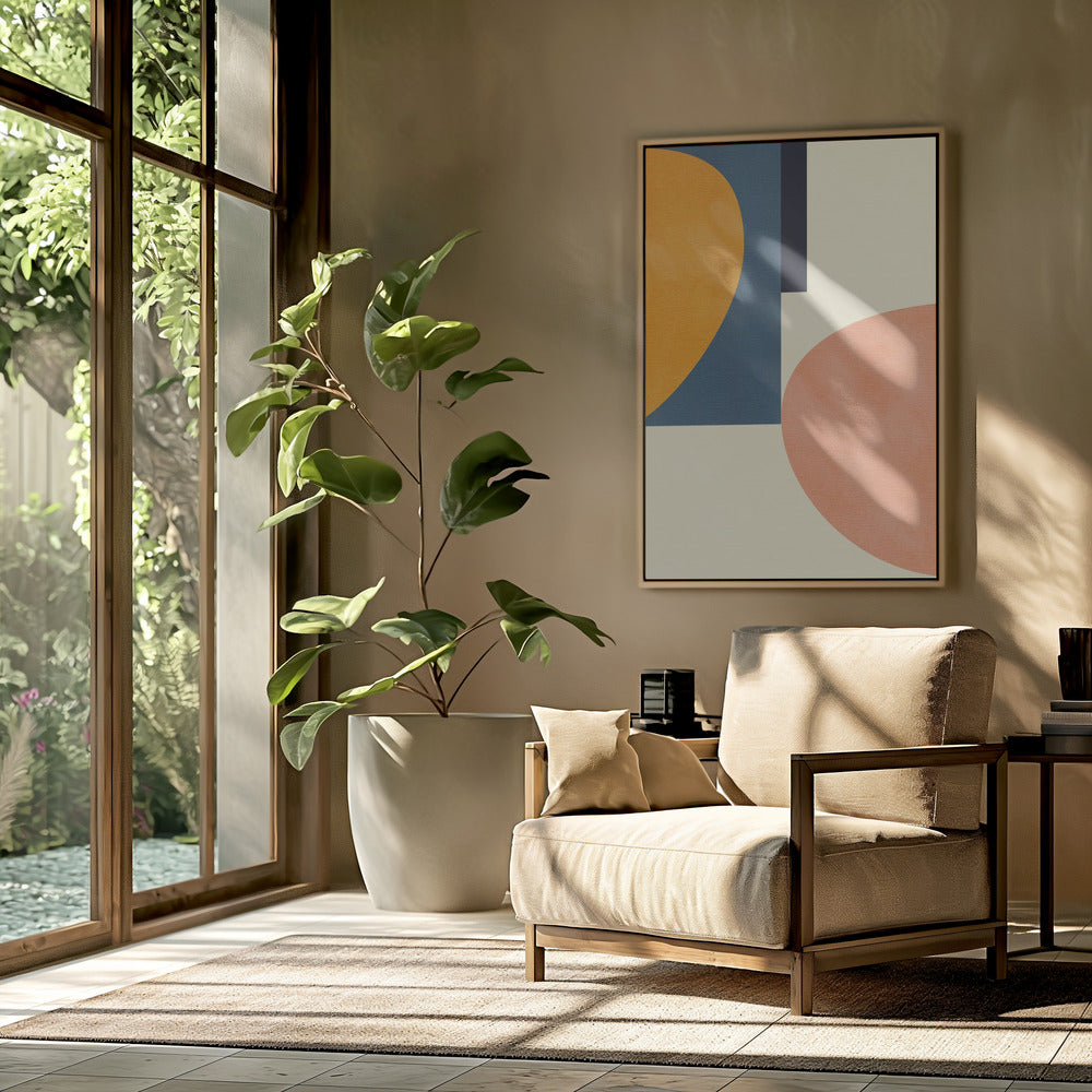 Rainbow Plus Shapes  Blue Mustard1 | Poster