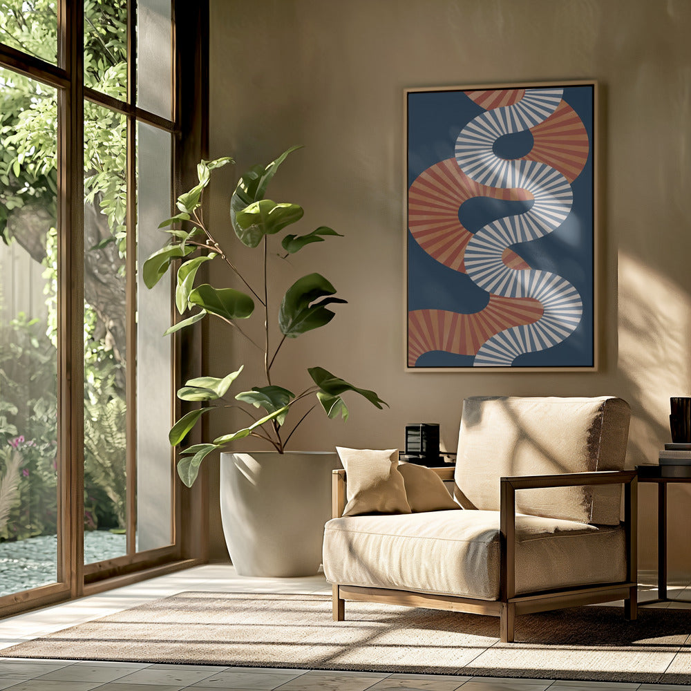 Gewundenes Muster in Retro-Farben | Poster