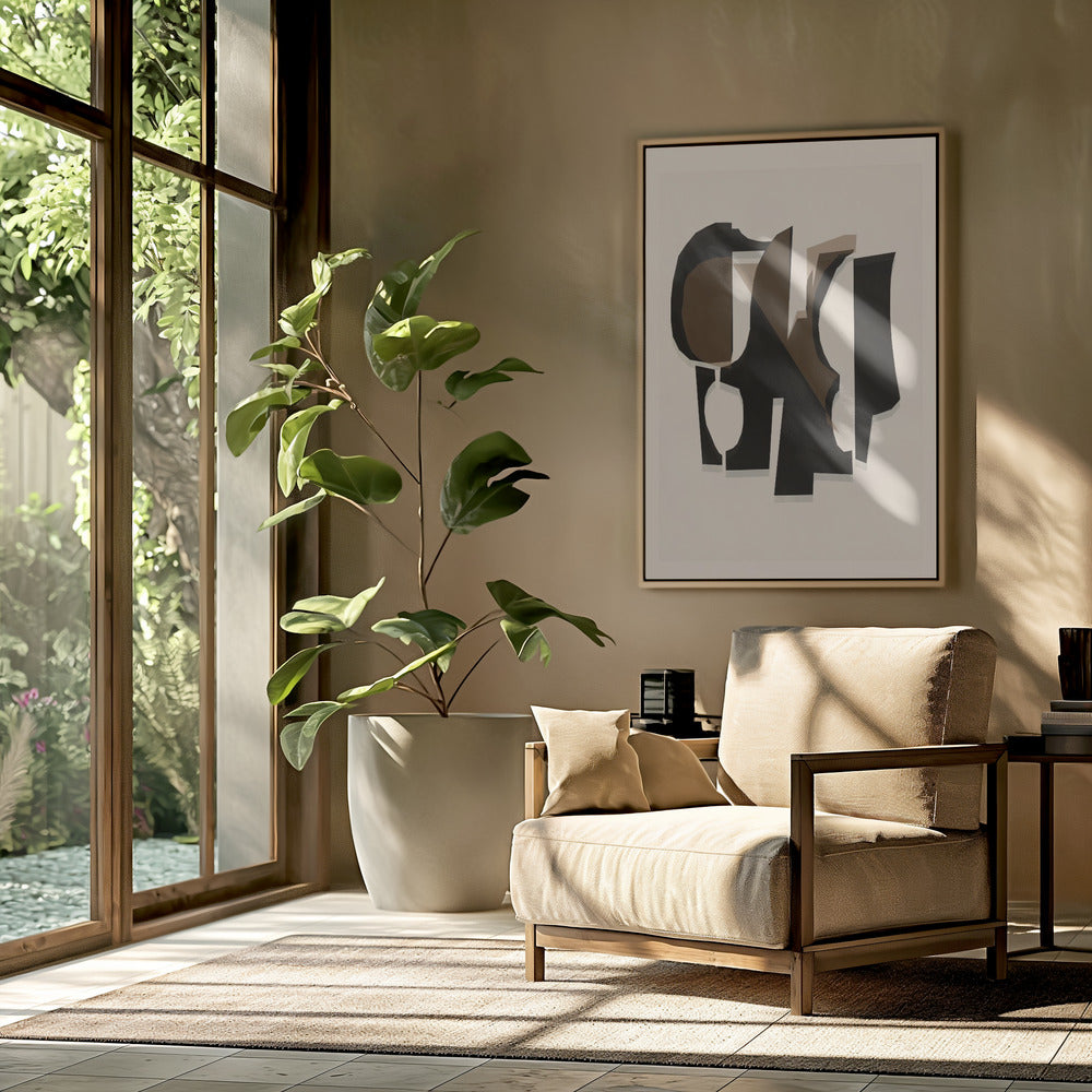 Black and White and Brown Relief 3 | Poster