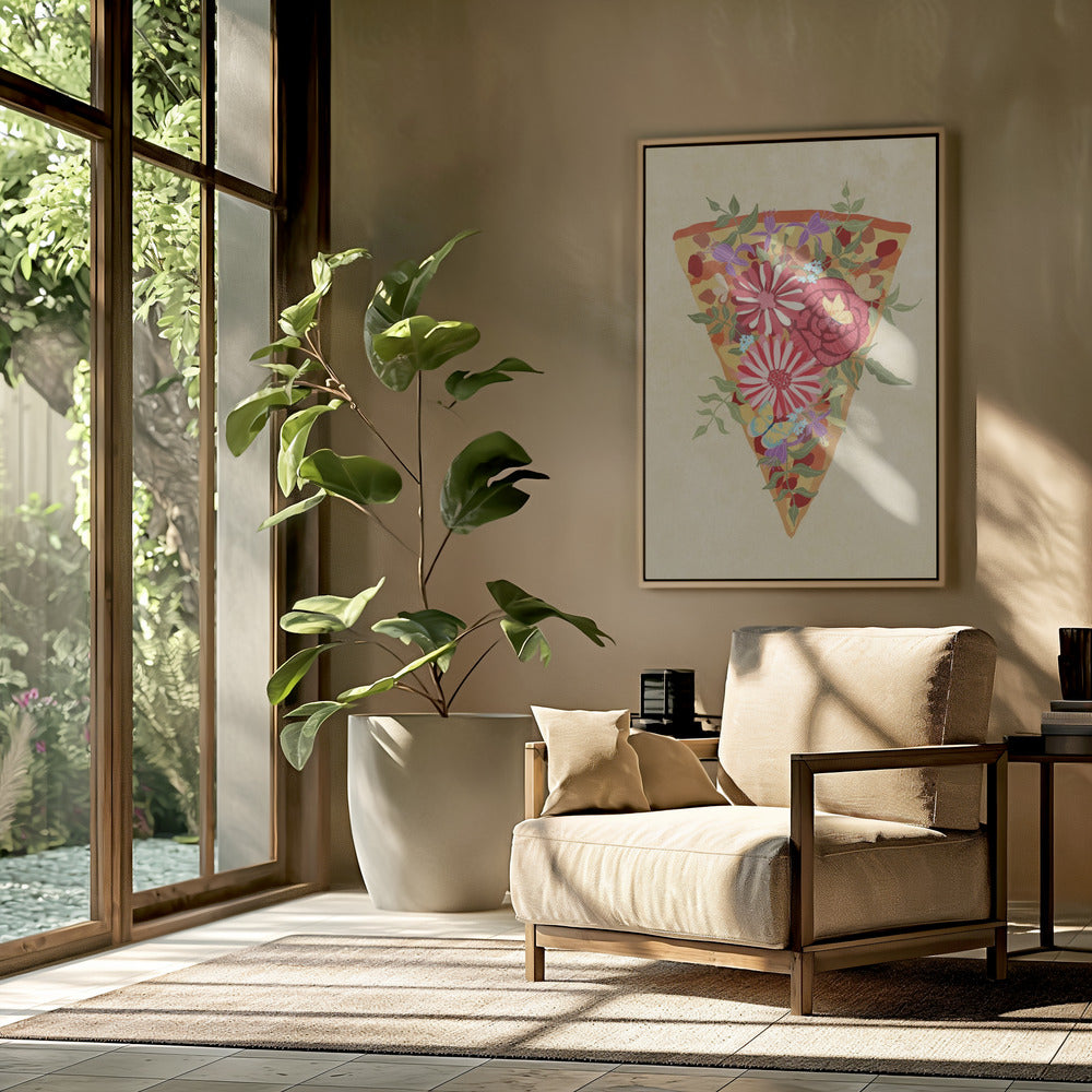 Stück Blumenpizza | Poster