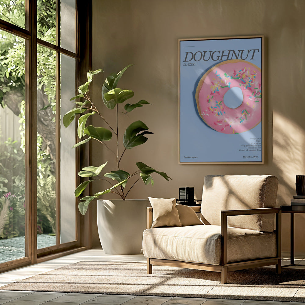 Donut mit rosa Glasur | Poster