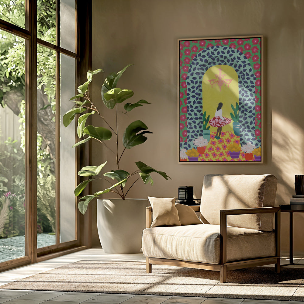 Florales Portalmädchen | Poster