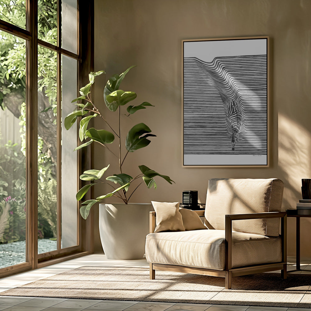 Zebra im Gras | Poster