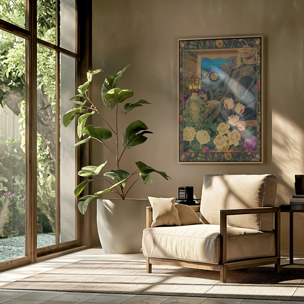 Surreale Blumenportal-Collage | Poster