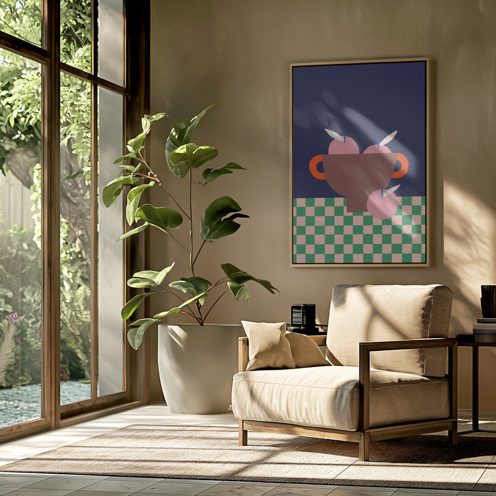 Obstschale mit rosa Äpfeln | Poster