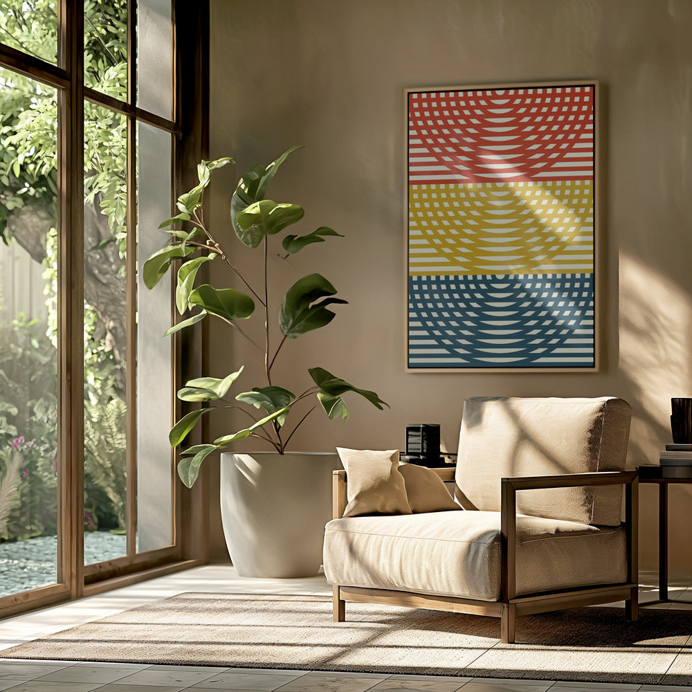 Dreifarbige Wellen | Poster