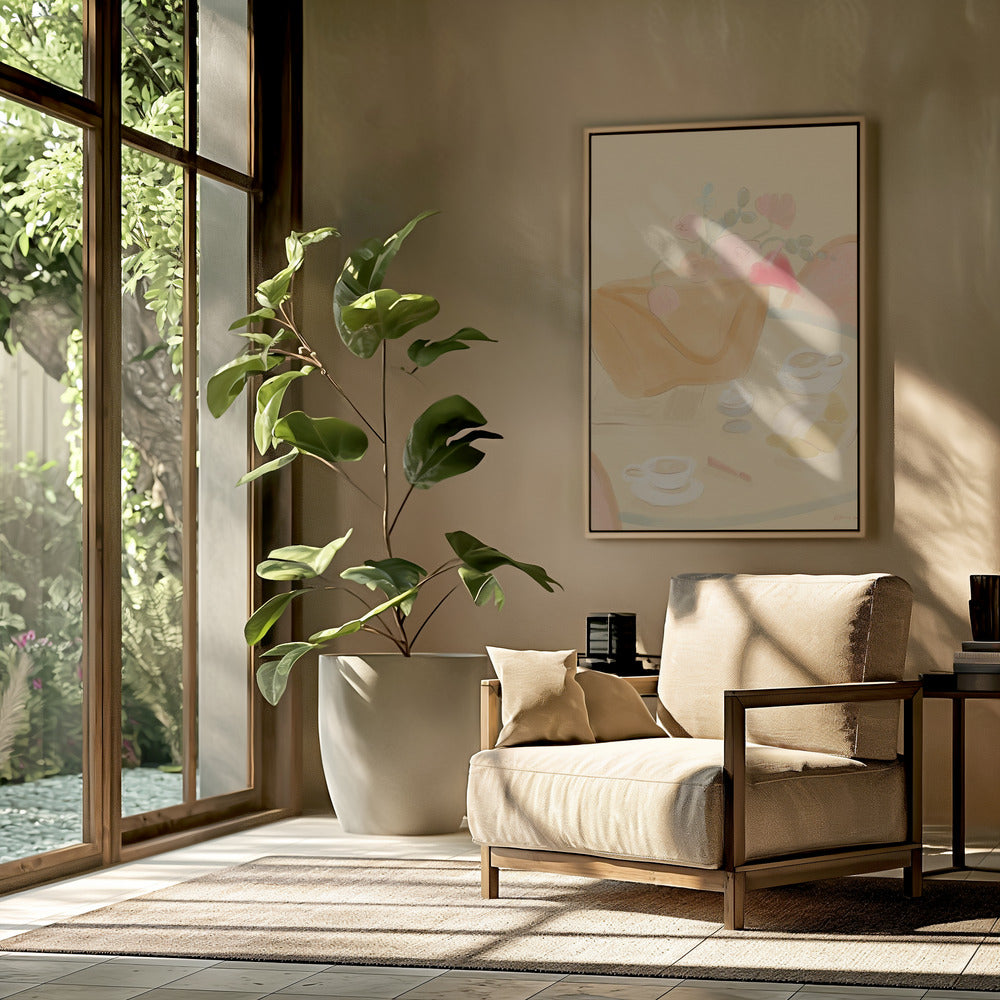 Kaffee-Date mit Blumen | Poster