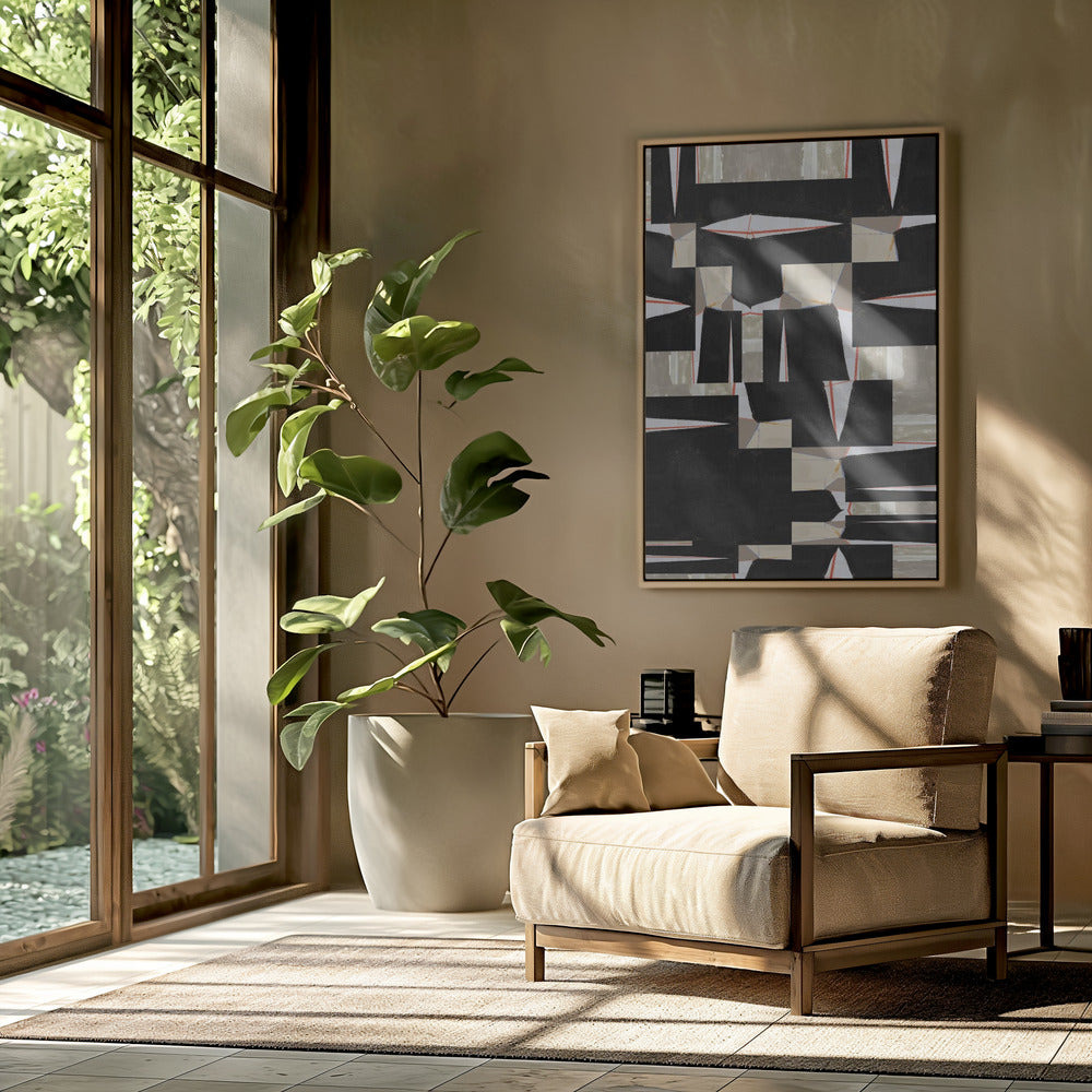 Abstract Black Jigsaw 3 | Poster