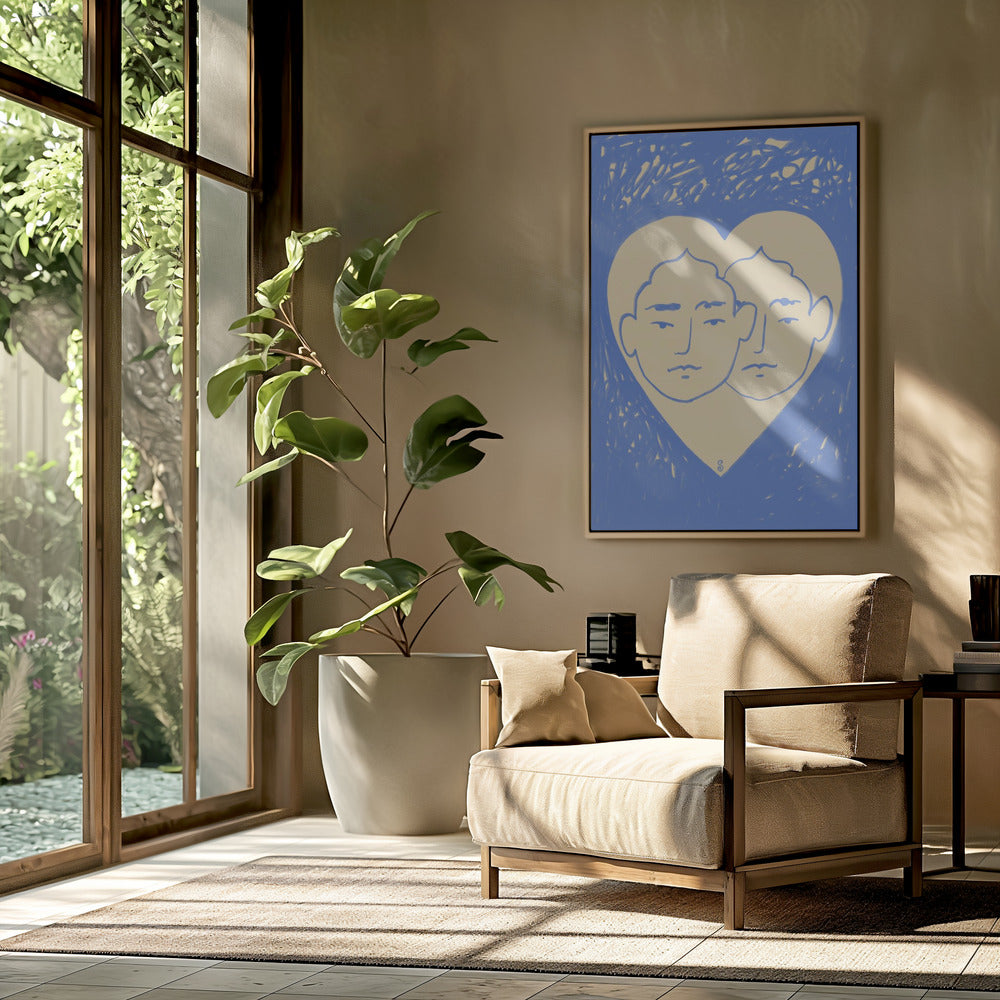 Zwei abstrakte Gesichter | Poster