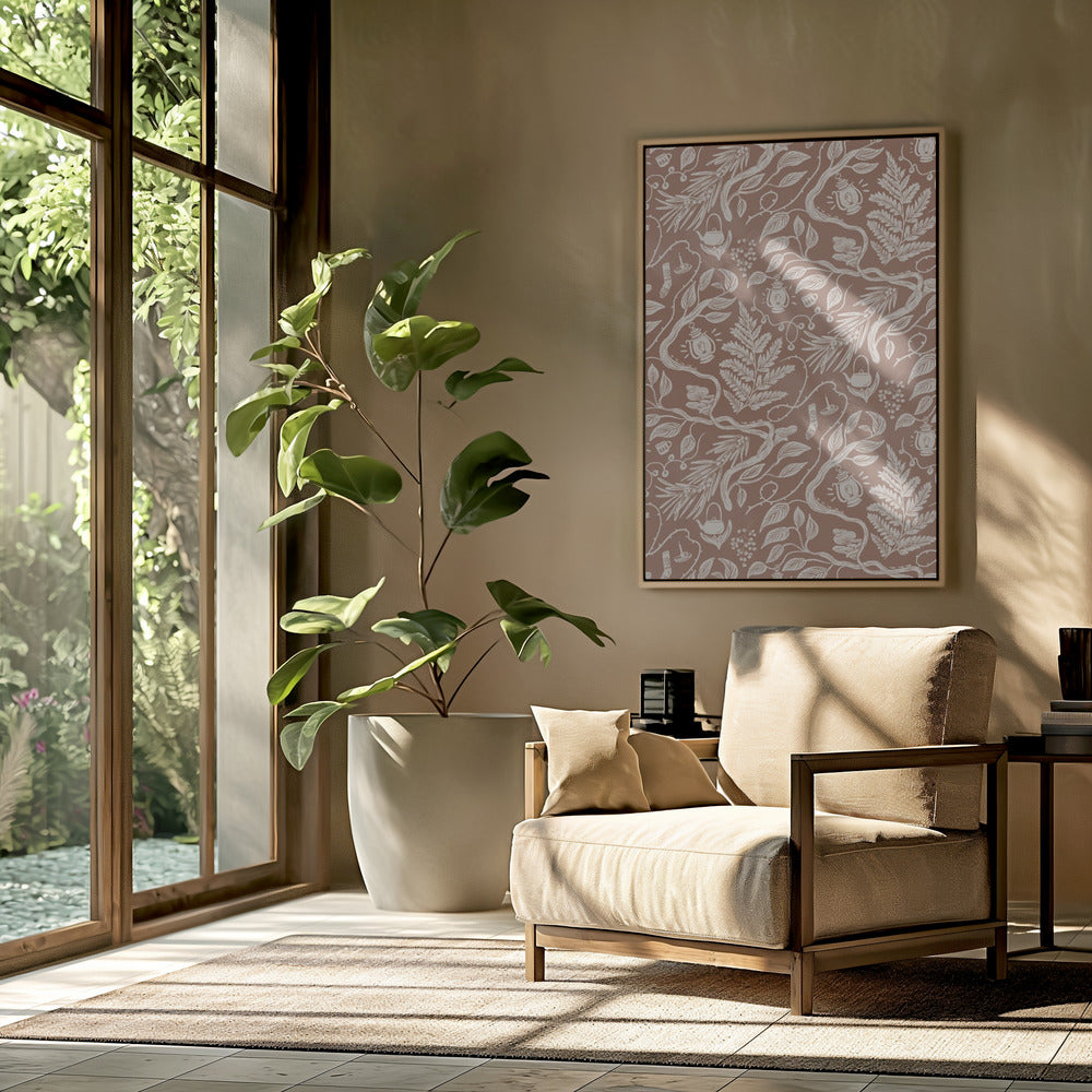Cabincore-Szenenmuster – Mokka-Mousse | Poster
