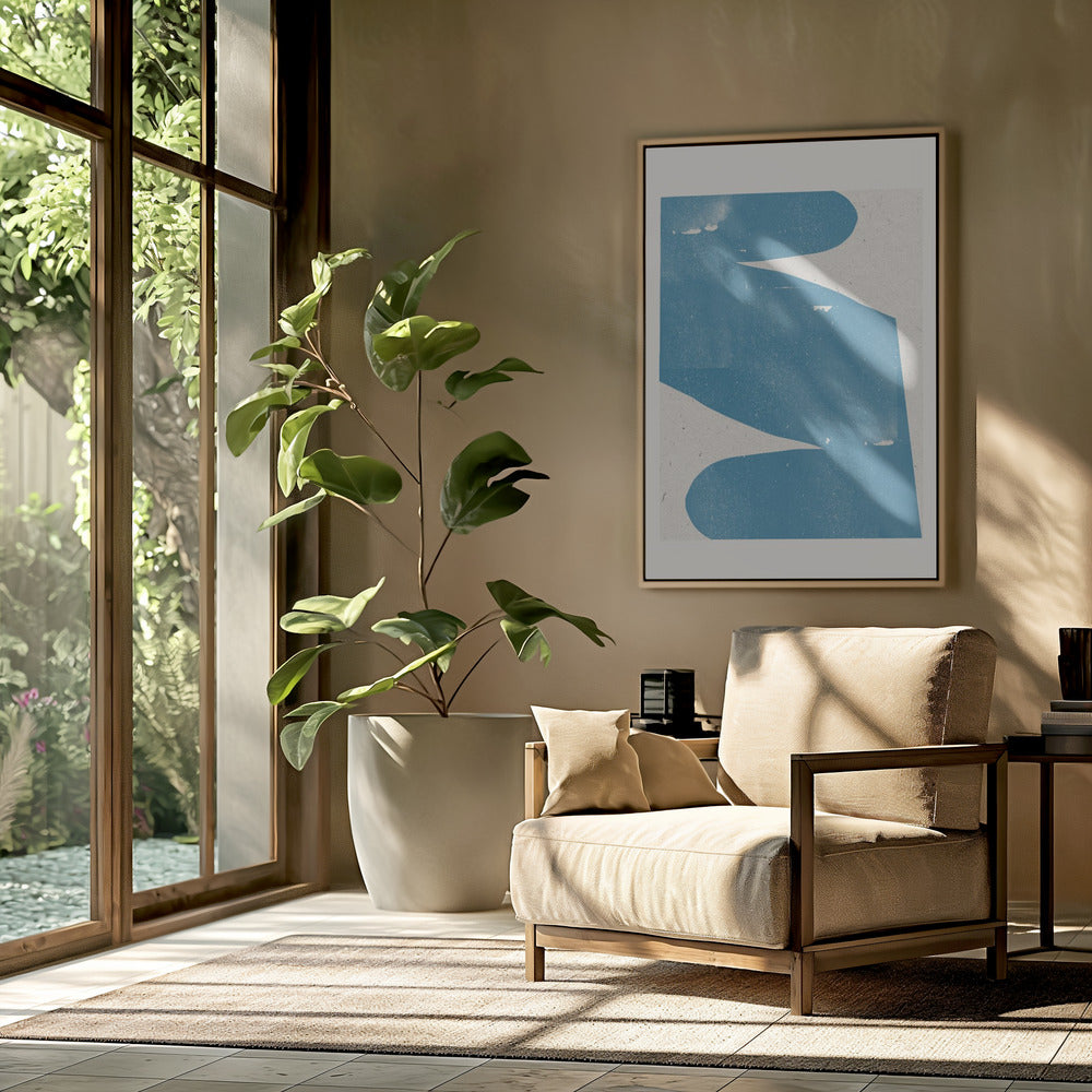 Blue Abstract Curve | Poster
