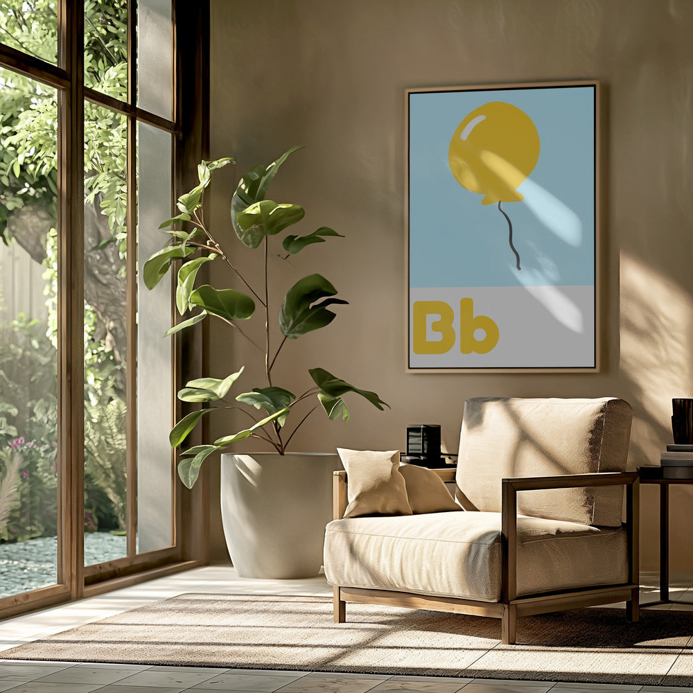 Gelber Ballon-Schwebeposter | Poster