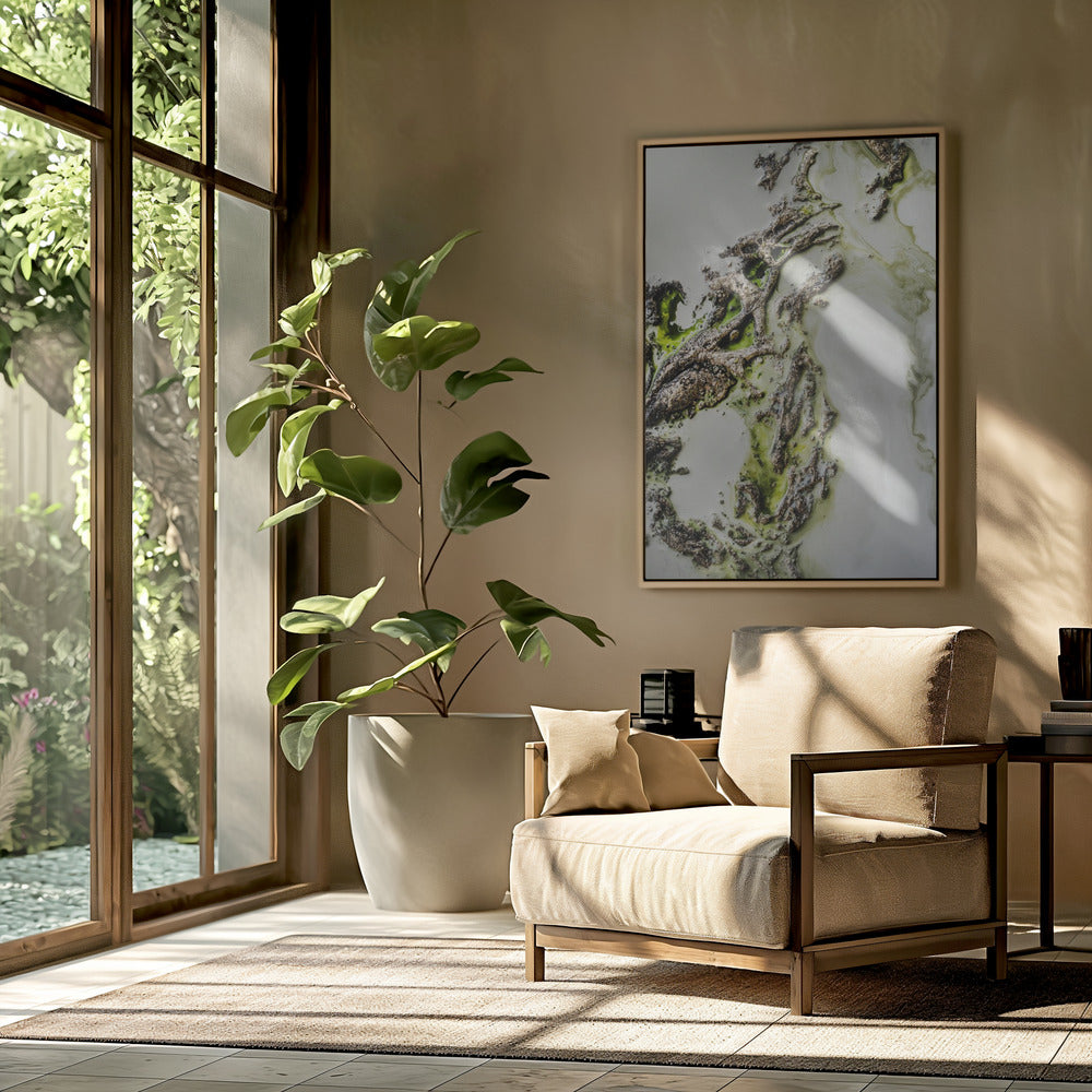 Contemporary Art - Olive Enigma -  Green accent | Poster