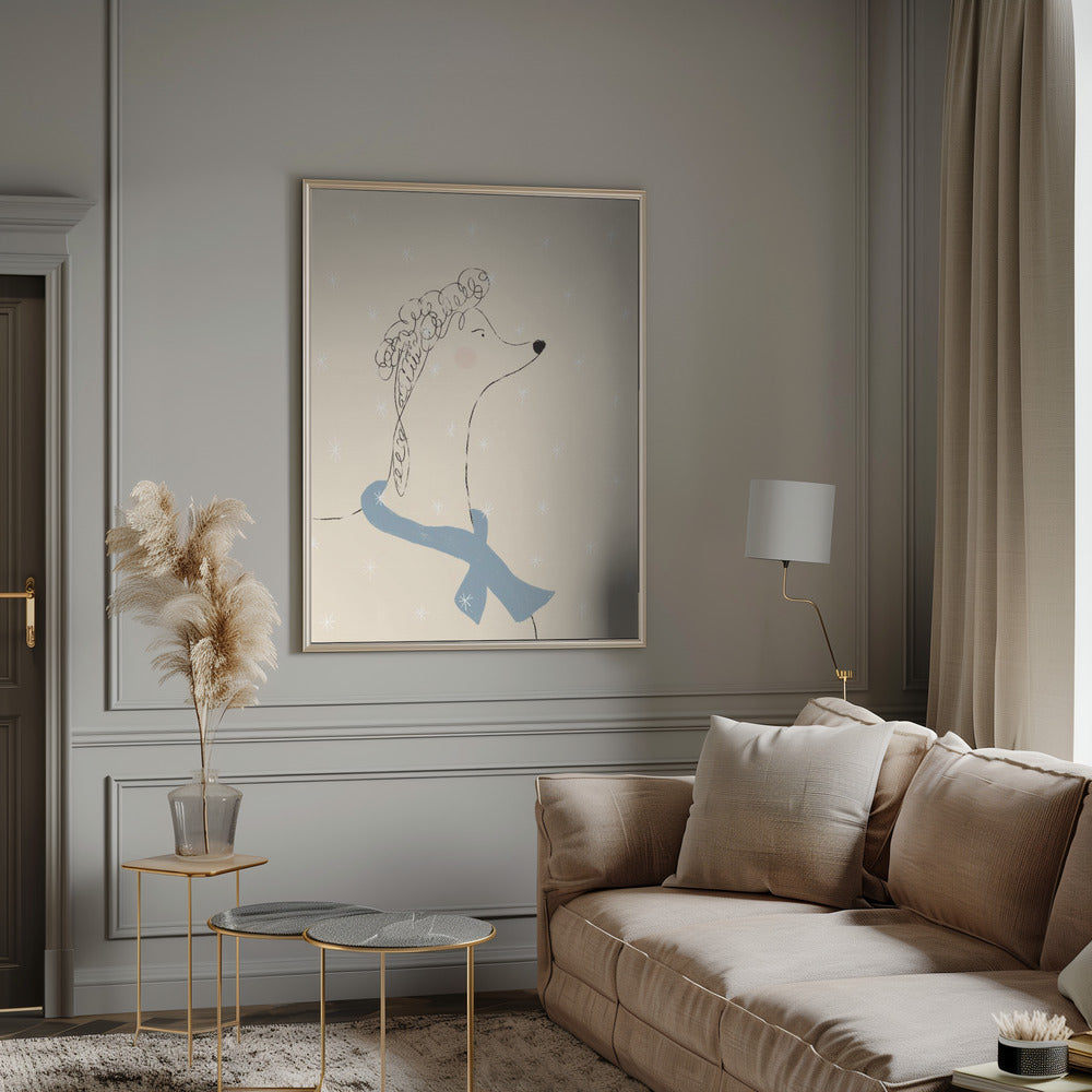 Pudel im Schnee | Poster
