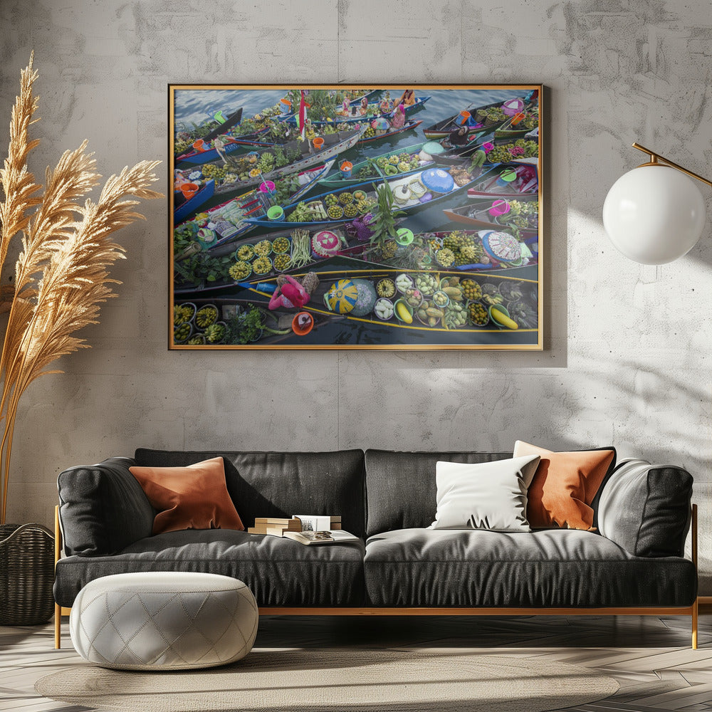 Schwimmender Markt von Banjarmasin | Leinwand