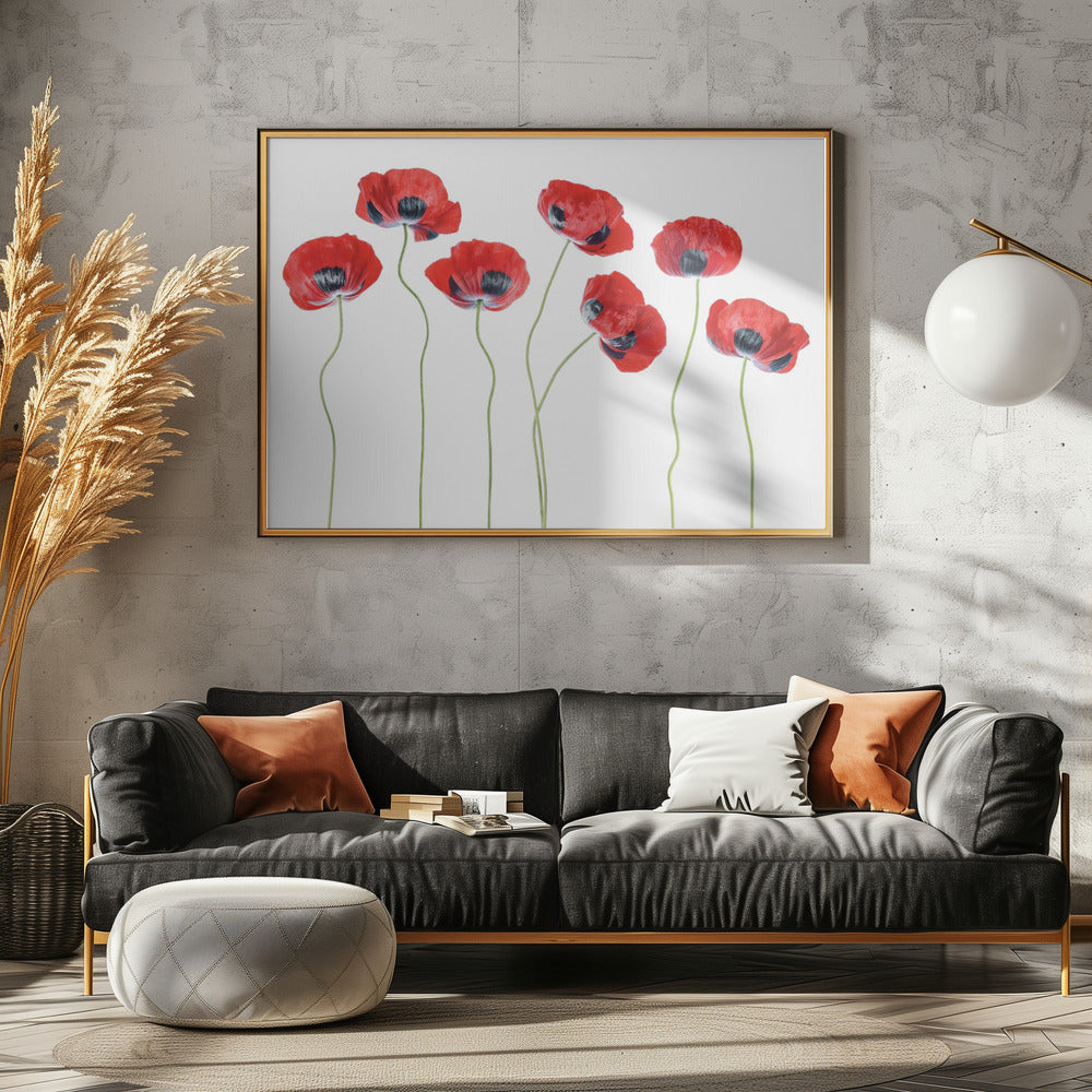 Marienkäfer-Mohnblumen | Poster