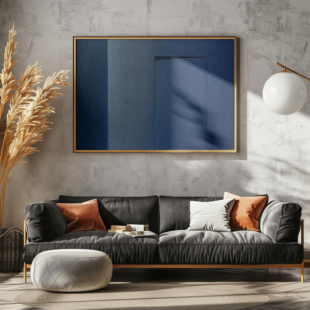 Blue minimalism or a secret door | Canvas