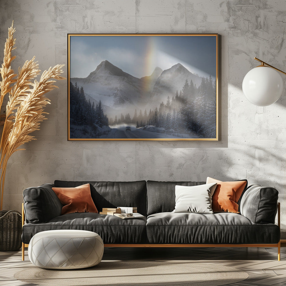 Reiten unter gefrorenem Regenbogen | Leinwand