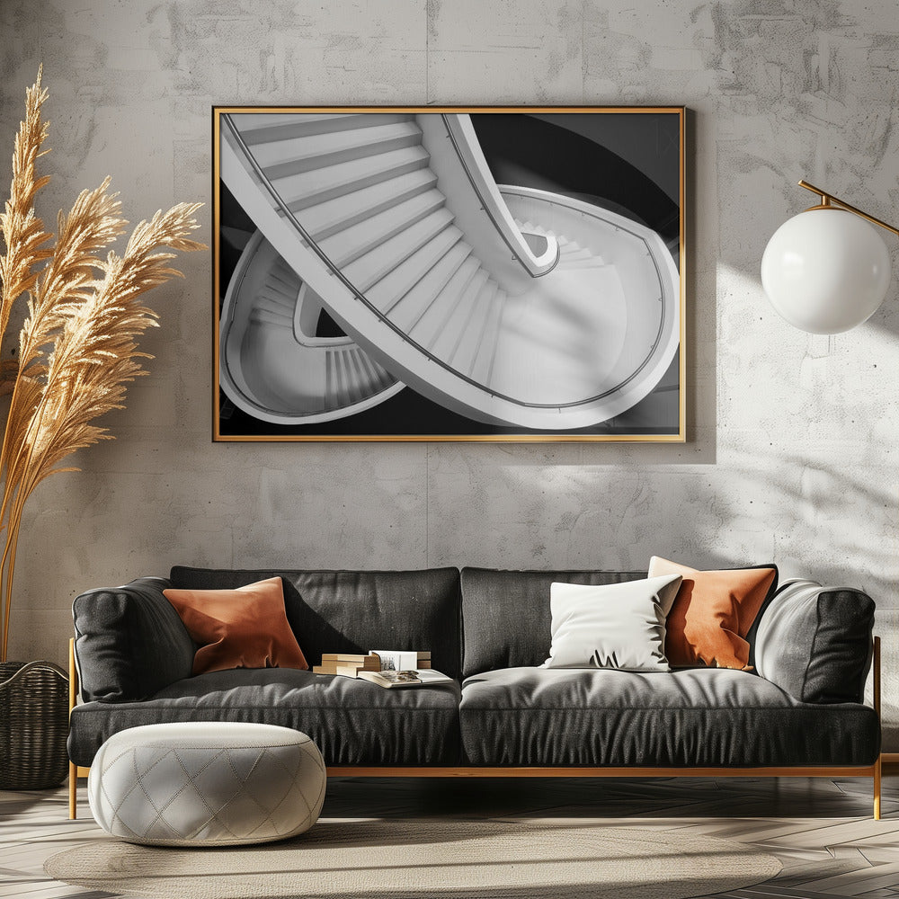 Schwarzweiß-Treppe | Poster