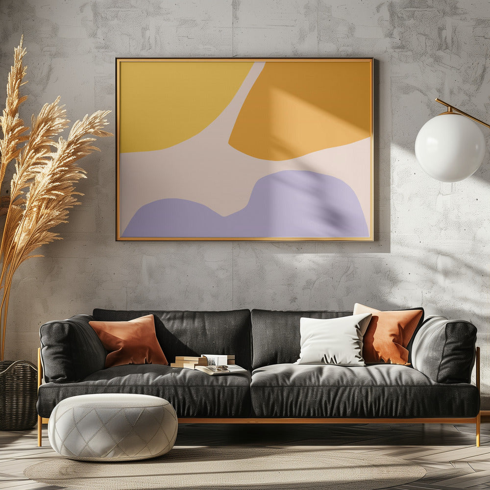 Weiche Pastellformen in Gelb, Orange und Lila | Poster