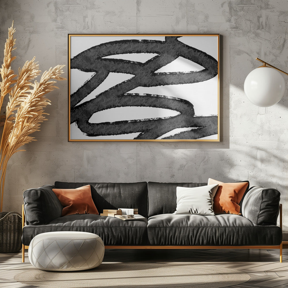 Black Brushstrokes On A White Background | Canvas