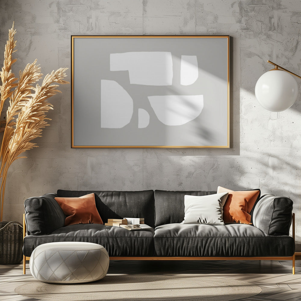 Minimalistische weiße Formen | Poster