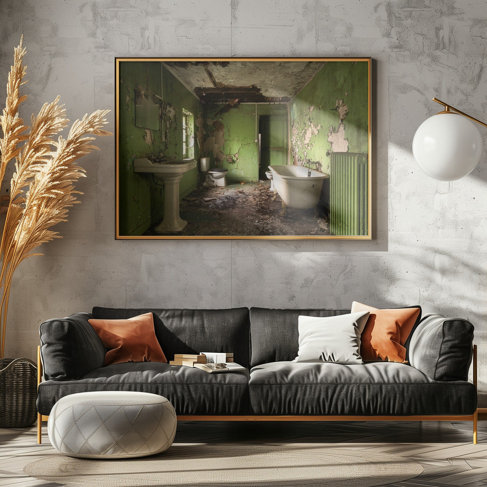 Grünes Badezimmer | Leinwand