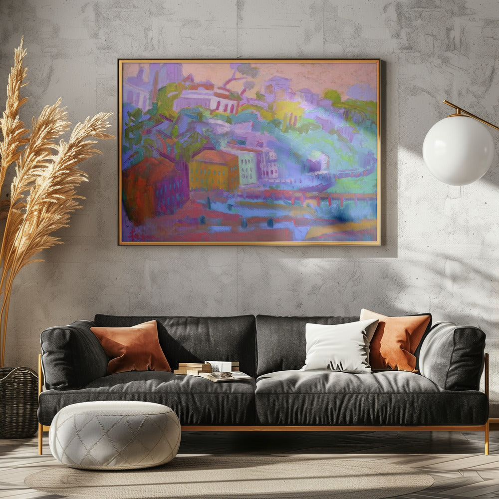 Bunte Hügelszene | Poster