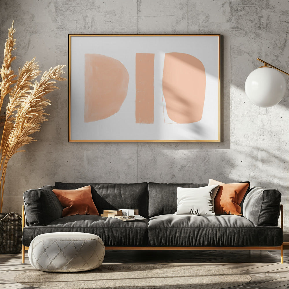 Abstrakte Formen Pfirsich | Poster