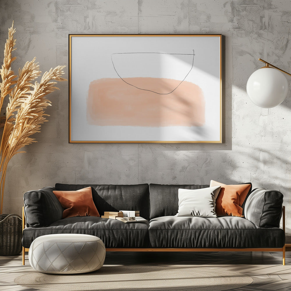 Schale auf Pfirsich-Leinwand | Poster