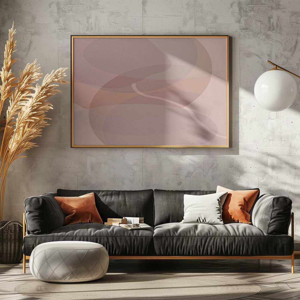 Dusty Rose Shapes 1 | Canvas