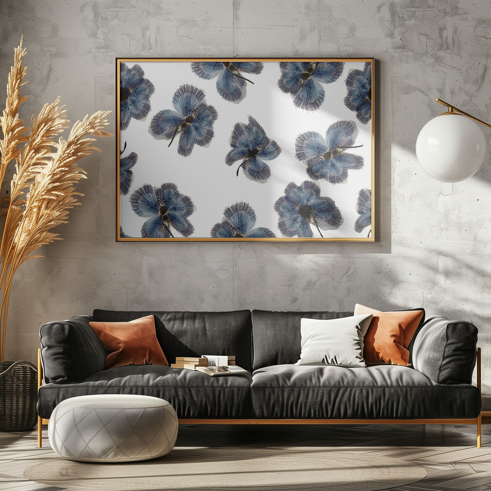 Marineblauer Blumenmix | Poster