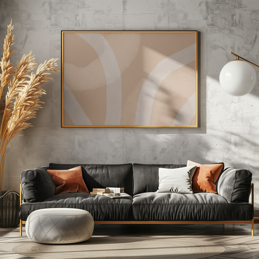 Neutrales abstraktes Aquarell. Minimalistisch in Pastellfarben Nr. 5 | Leinwand