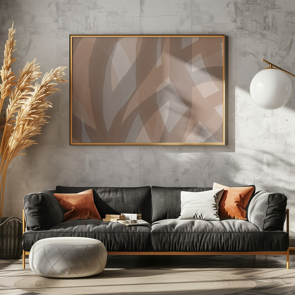 Neutrales abstraktes Aquarell in Nude und Pastell 5 | Poster