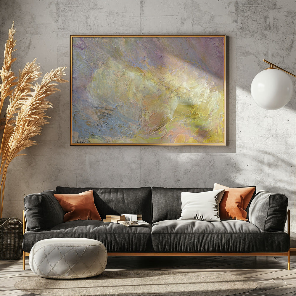 Schwebendes goldenes Abstrakt | Leinwand