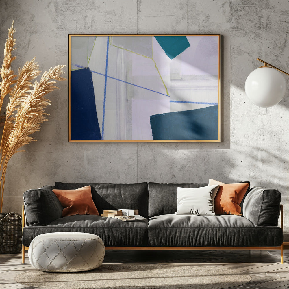 Abstrakte Komposition in Blau 1 | Poster