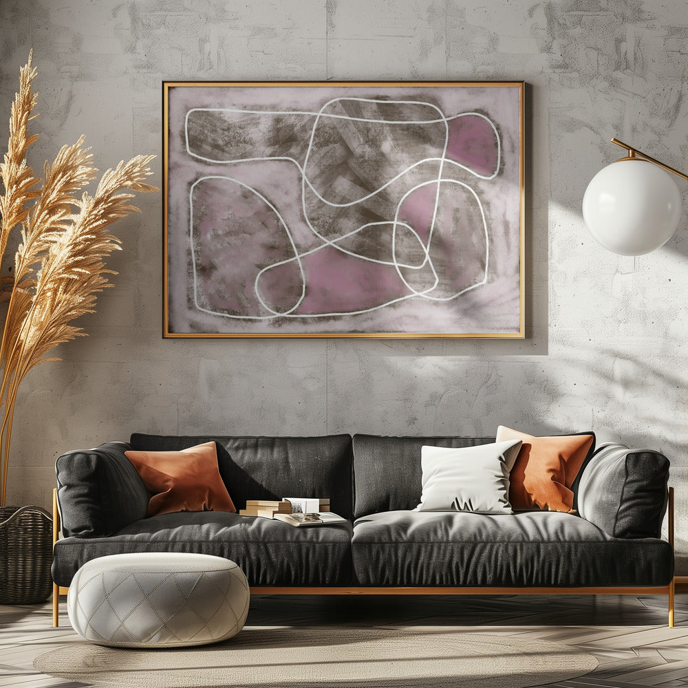 Pastellrosa Strichzeichnung | Poster