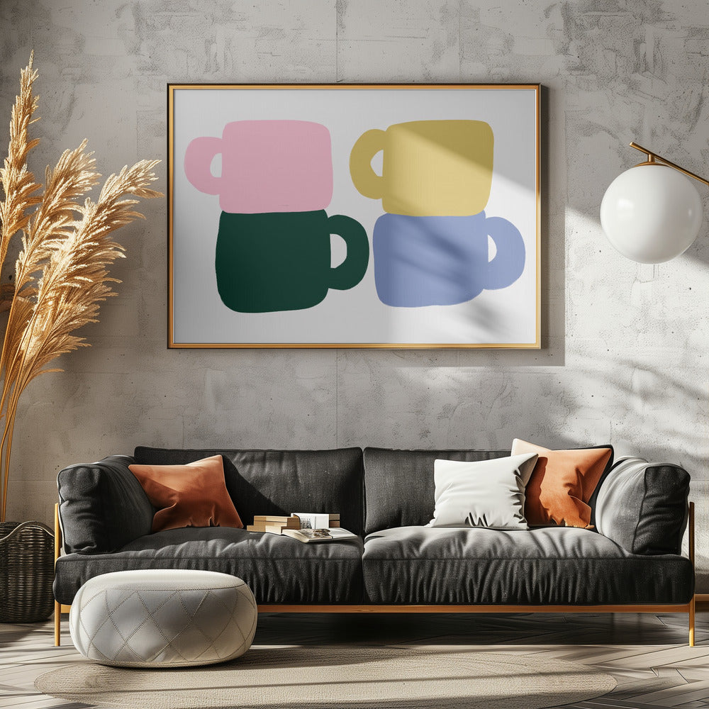 Bunte Kaffeetassen | Poster