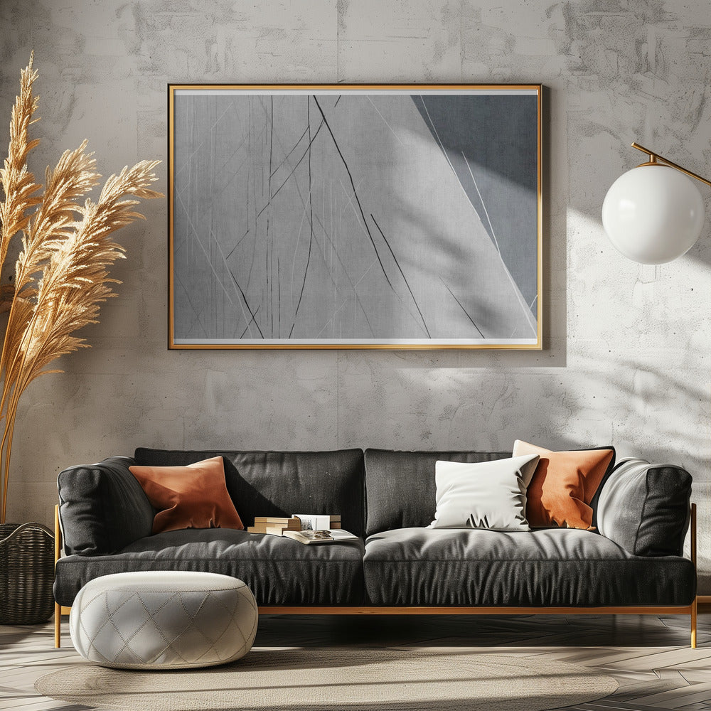 Abstrakte Linien auf Grau | Leinwand