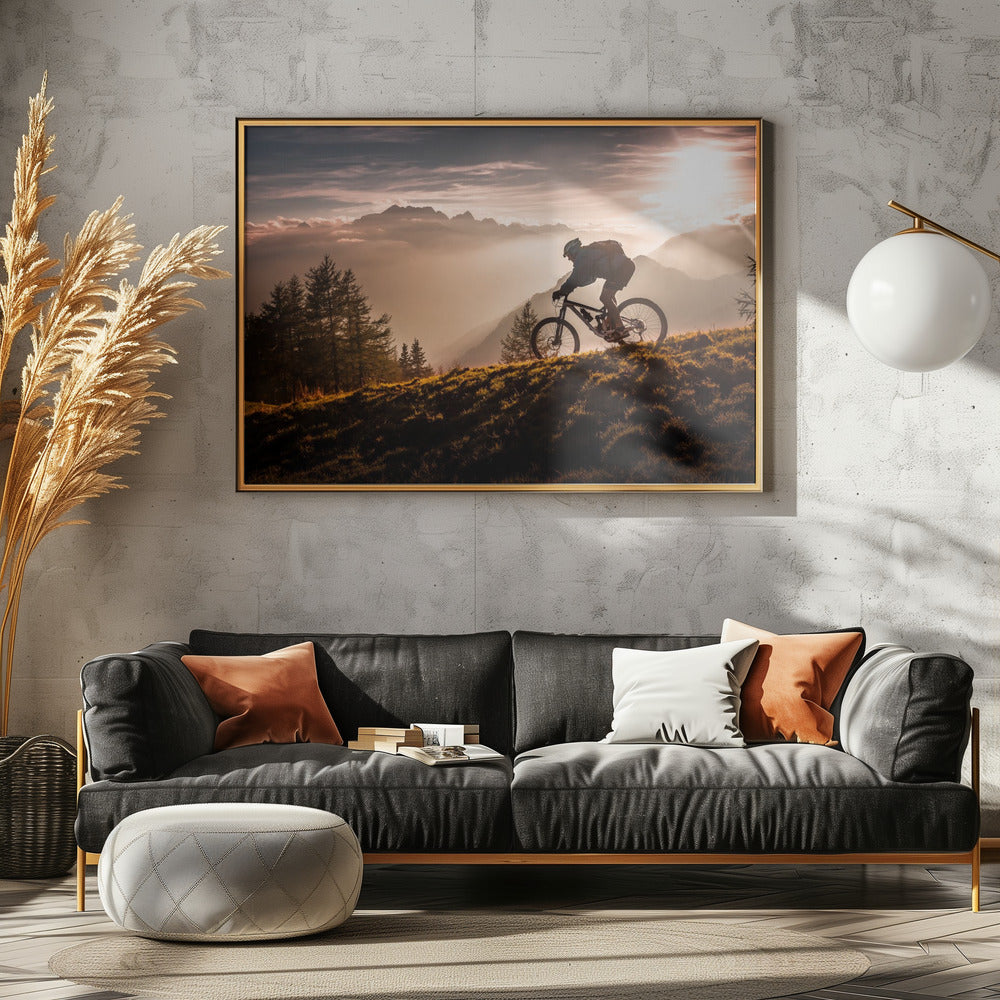 Golden hour biking | Canvas